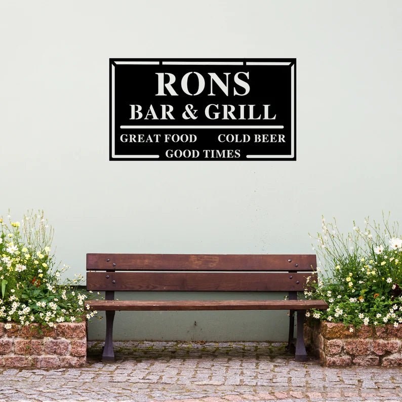 Unique Personalized Custom Bar & Grill Sign Customized Pub Signs Gifts for Men by Groovy Guy