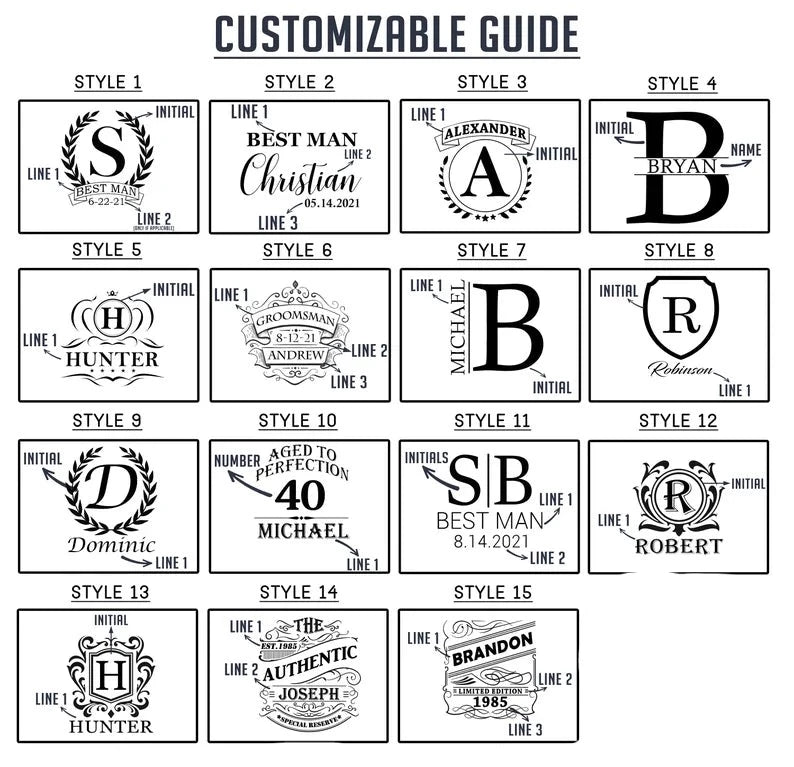 Unique Personalized Dapper Scotch Crystal Decanter Set Customized Decanter Set Gifts for Men by Groovy Guy