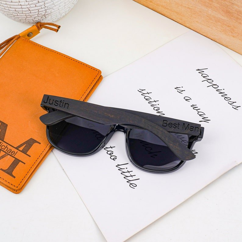Unique Personalized Ebony Shades Customized Sunglasses Gifts for Men by Groovy Guy