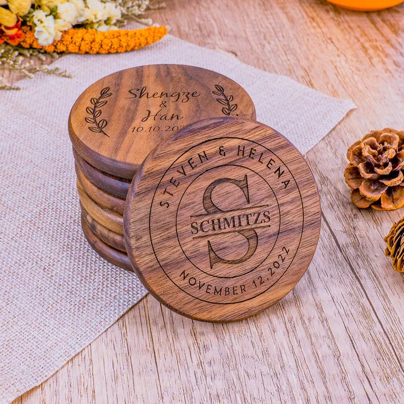 Unique Personalized Baller Coasters Customized Bar Gifts for Men by Groovy Guy