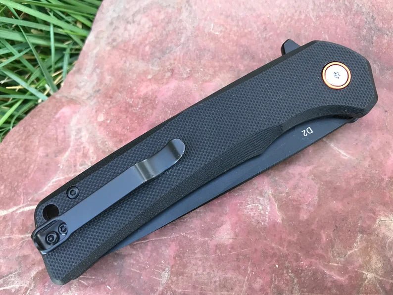 Unique Personalized Sleek Flip Knife Customized Knife Gifts for Men by Groovy Guy