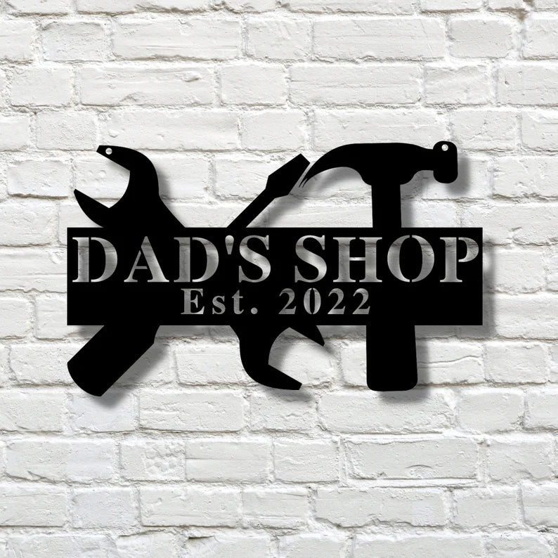 Unique Personalized Custom Workshop Sign Customized Bar Gifts for Men by Groovy Guy