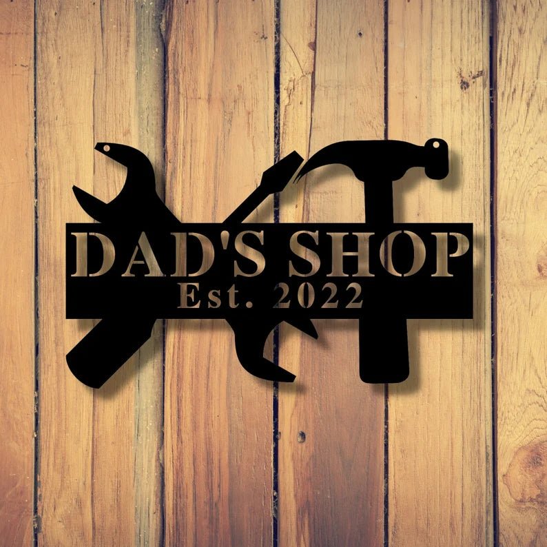Unique Personalized Custom Workshop Sign Customized Bar Gifts for Men by Groovy Guy