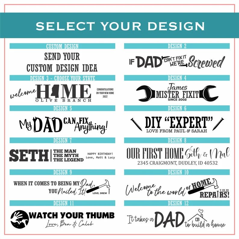 Unique Personalized Dads Forever Hammer Customized Dad Gifts for Men by Groovy Guy