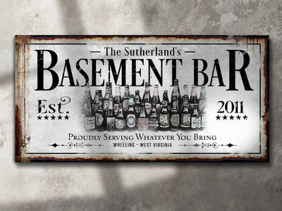 Custom Basement Bar Sign