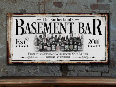 Custom Basement Bar Sign