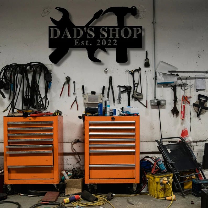 Unique Personalized Custom Workshop Sign Customized Bar Gifts for Men by Groovy Guy