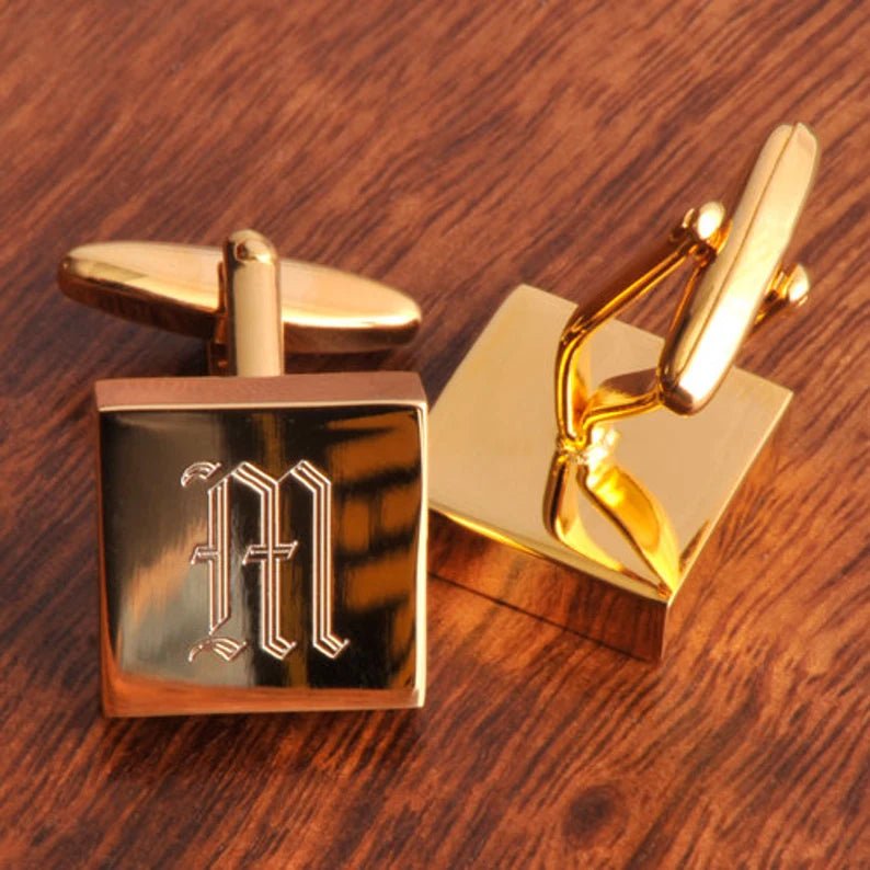 Unique Personalized High Polished Brass Personalized Cufflinks Customized Cuff Links Gifts for Men by Groovy Guy