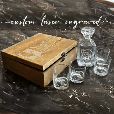 Custom Whiskey Decanter & Glasses Set