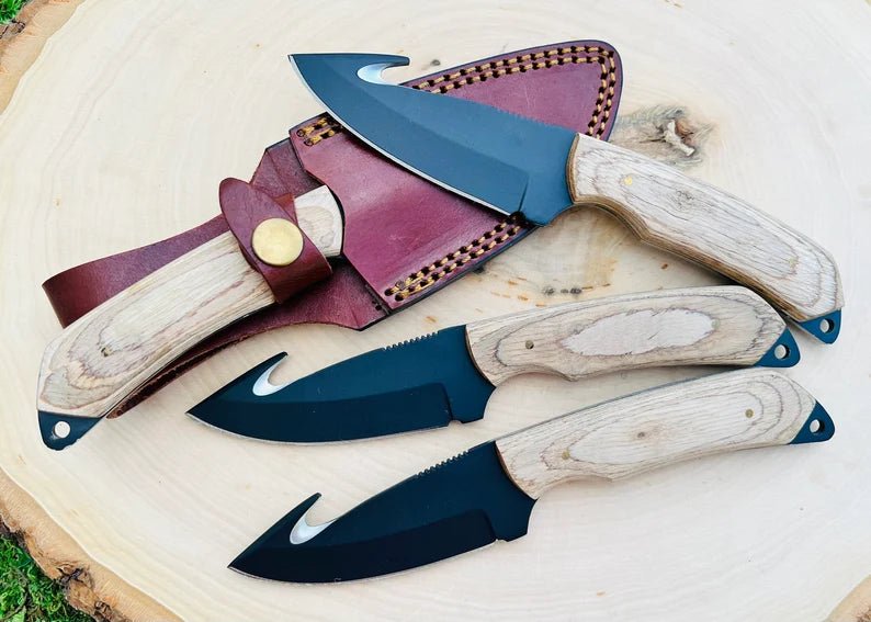 Unique Personalized Engraved Gut Hook Knife Customized Knives Gifts for Men by Groovy Guy