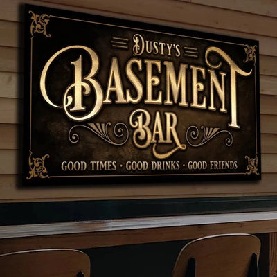 Personalized Lower Level Basement Bar Sign, Custom Bar Signs