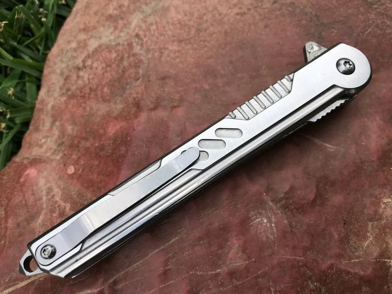 Unique Personalized Damascus Tactical Blade Customized Knives Gifts for Men by Groovy Guy