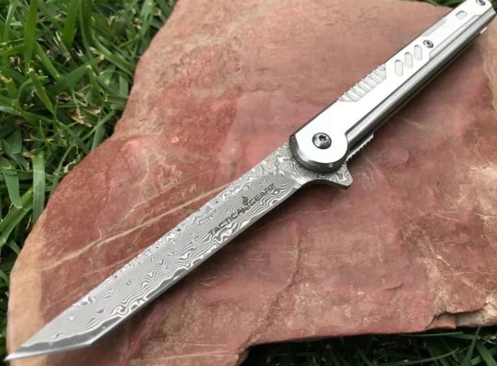 Unique Personalized Damascus Tactical Blade Customized Knives Gifts for Men by Groovy Guy