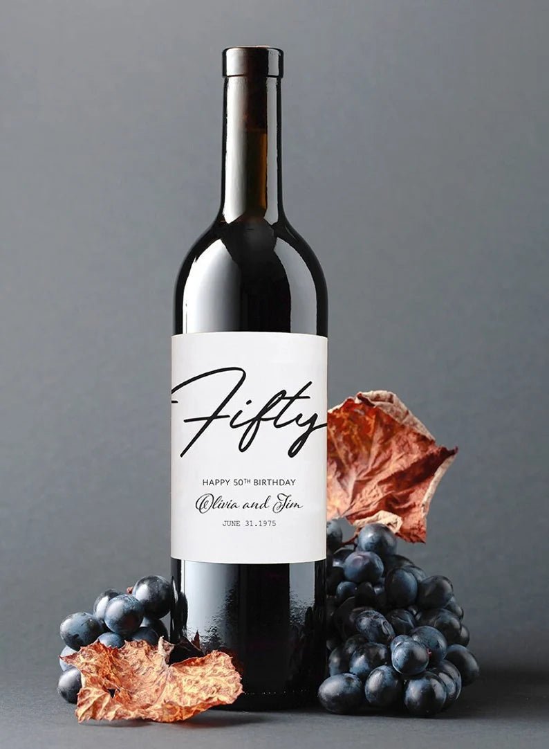 Unique Personalized Custom Birthday Bottle Label Customized Labels Gifts for Men by Groovy Guy