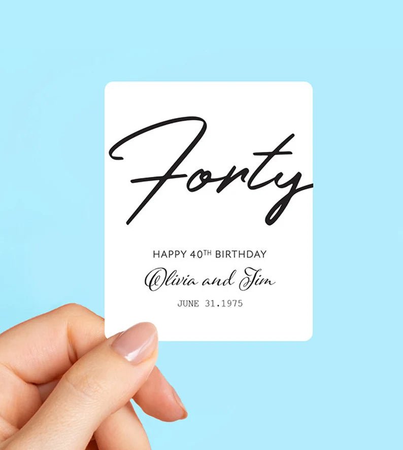 Unique Personalized Custom Birthday Bottle Label Customized Labels Gifts for Men by Groovy Guy