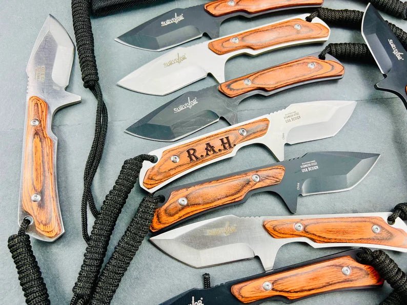 Unique Personalized Engraved Survivor Knife Customized Knife Gifts for Men by Groovy Guy
