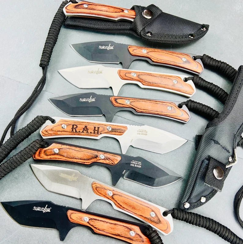 Unique Personalized Engraved Survivor Knife Customized Knife Gifts for Men by Groovy Guy