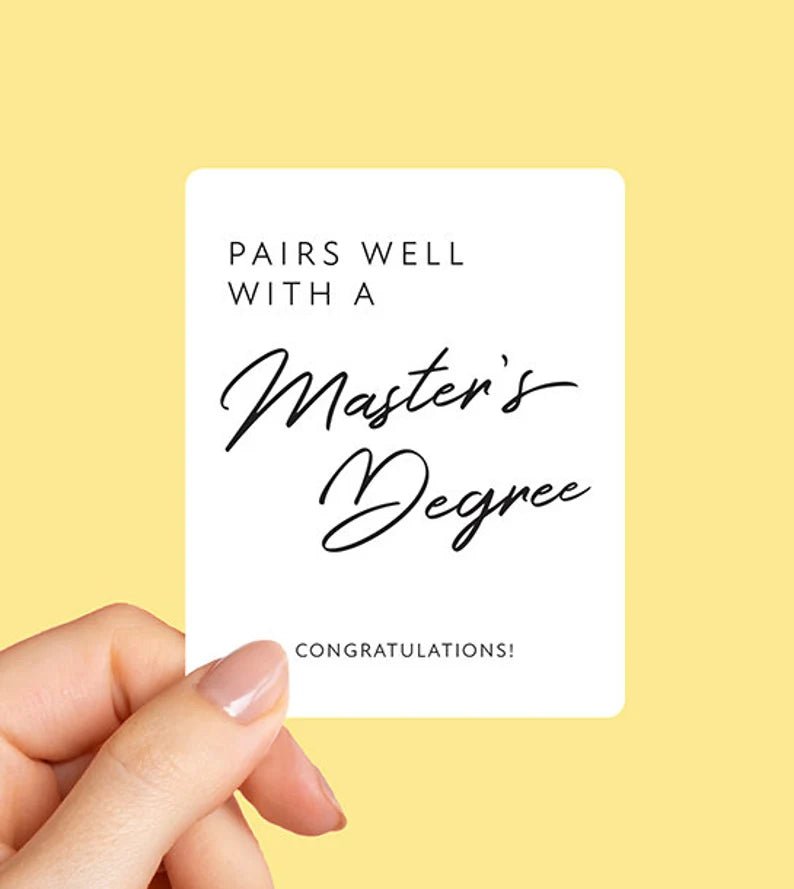 Unique Personalized Master's Degree Graduation Gift Customized Labels Gifts for Men by Groovy Guy