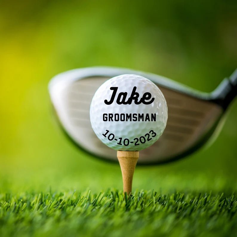 Unique Personalized Wedding Party Golf Balls Customized golf ball Gifts for Men by Groovy Guy