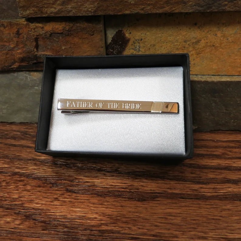 Unique Personalized Classy Clip Customized Tie Bar Gifts for Men by Groovy Guy