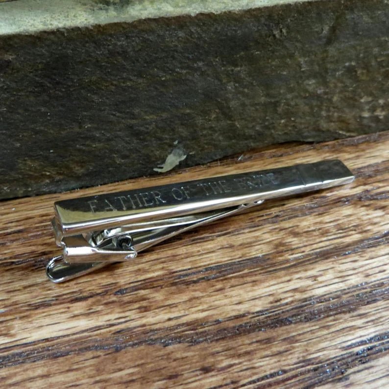 Unique Personalized Classy Clip Customized Tie Bar Gifts for Men by Groovy Guy