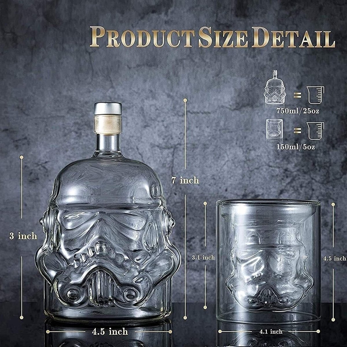 Unique Personalized Stormtrooper Decanter Set Customized Decanter Set Gifts for Men by Groovy Guy