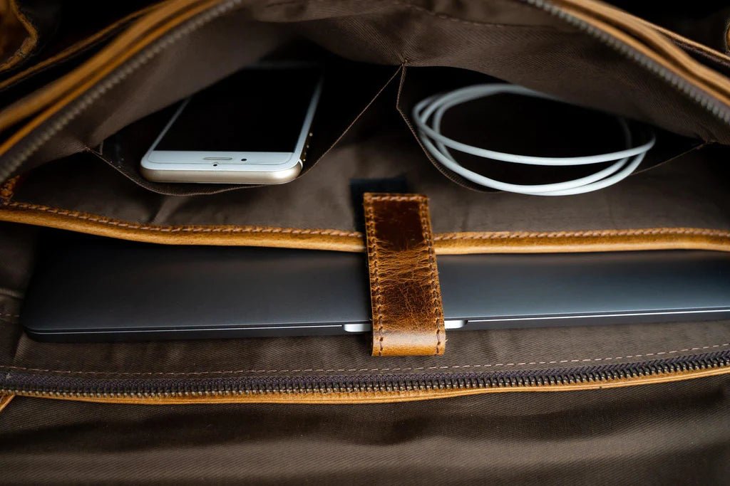 Unique Personalized Buffalo Leather Satchel Customized Messenger Bag Gifts for Men by Groovy Guy