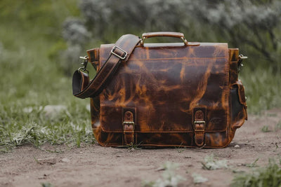 Heavy duty leather messenger bag sales