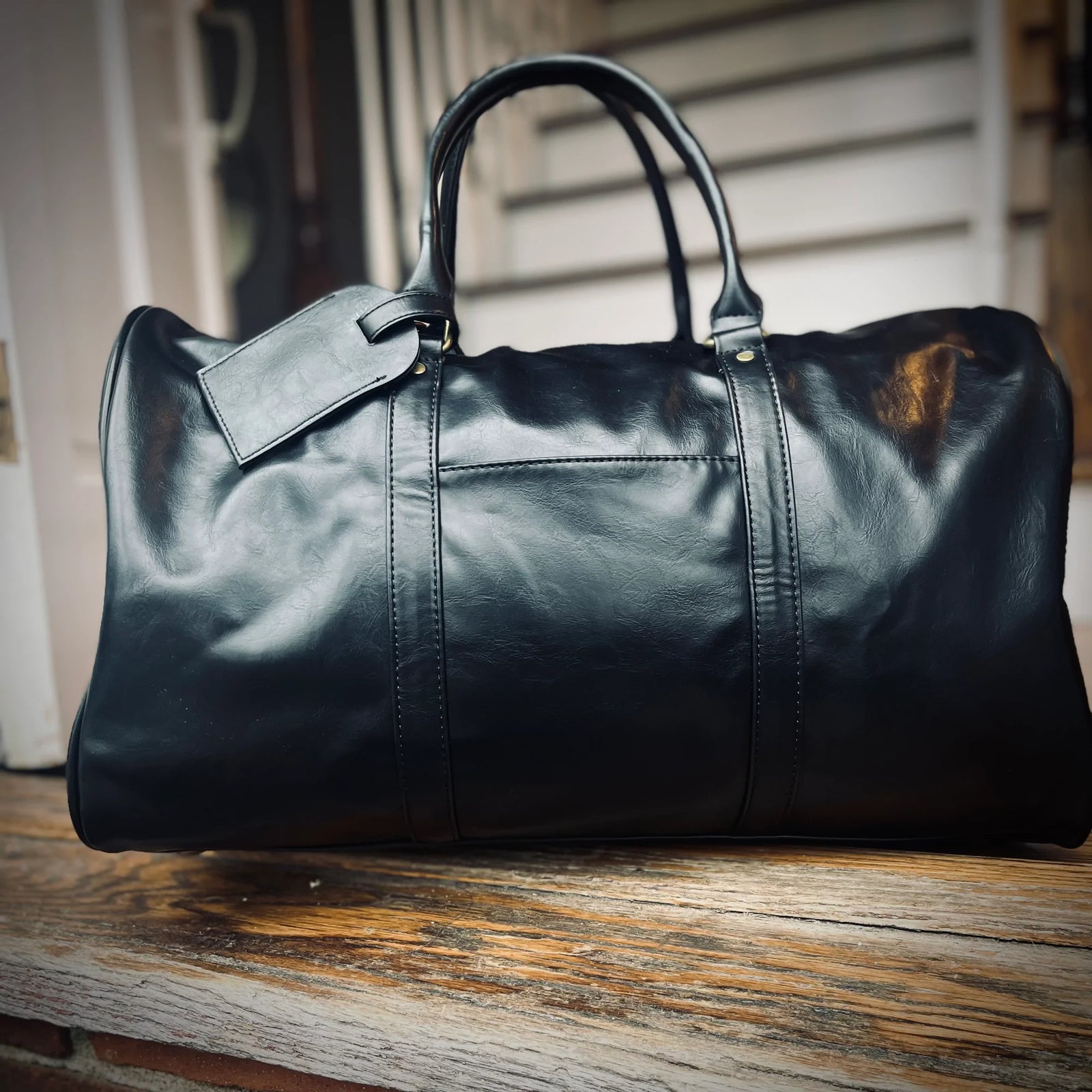 Sentimental Personalized Vegan Leather Duffle Bag Groovy Guy Gifts