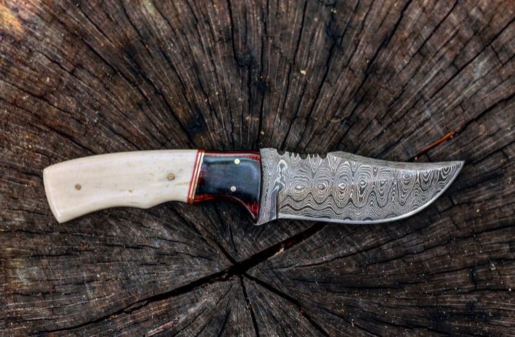 Unique Personalized Fixed Blade Damascus Hunting Knife Customized Knife Gifts for Men by Groovy Guy