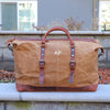 Personalized Waxed Canvas Weekender Bag For Men | Embroidered with Initials