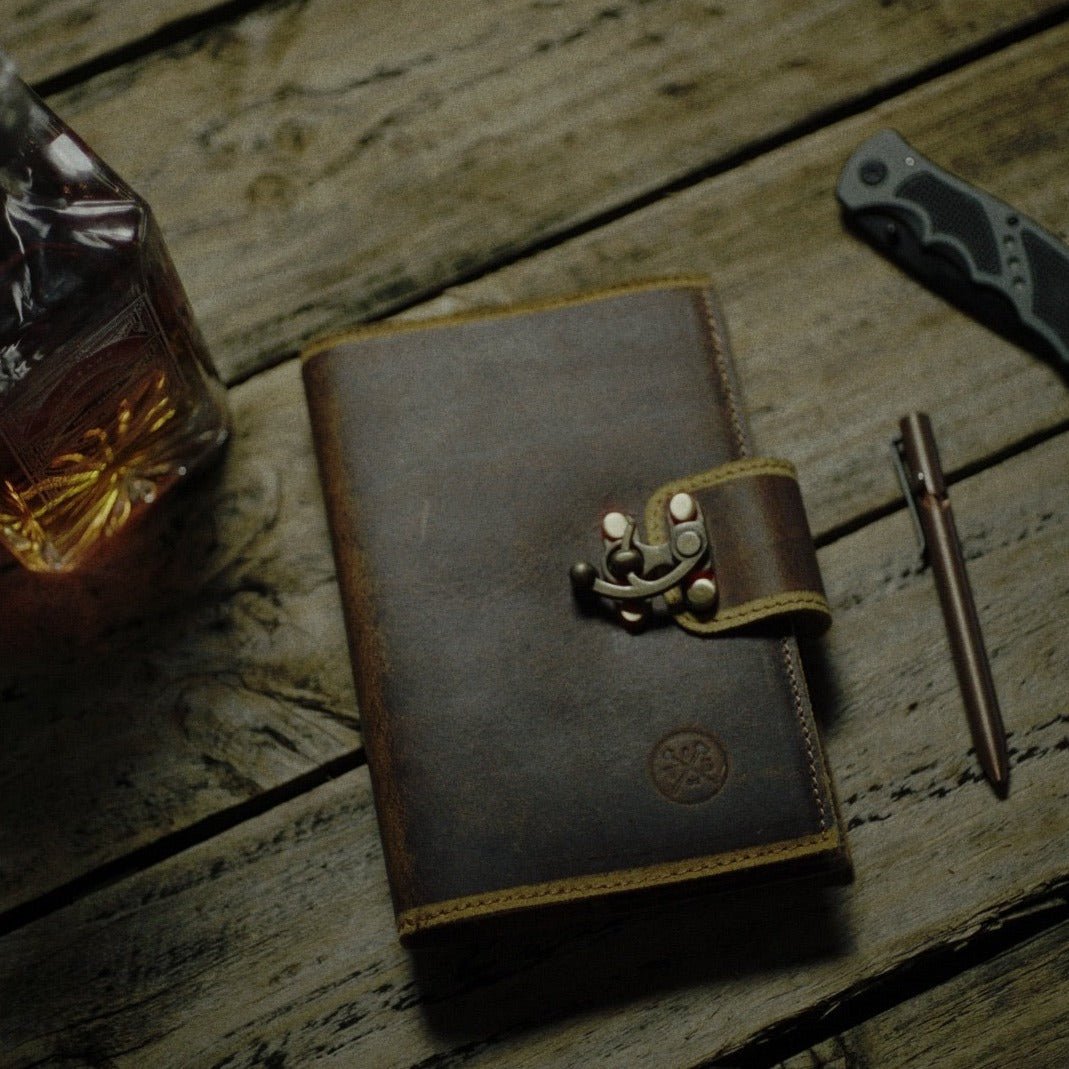 Unique Personalized Classy Leather Journal Customized Gifts for Men by Groovy Guy