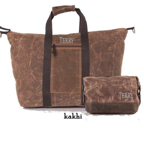 Unique Personalized Wax & Wander Weekender Set Customized Duffel Bags Gifts for Men by Groovy Guy