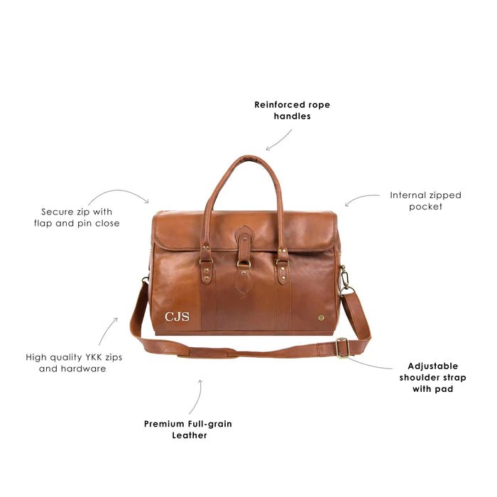 Unique Personalized The Drake Strapped Weekender Customized Duffel Bags Gifts for Men by Groovy Guy