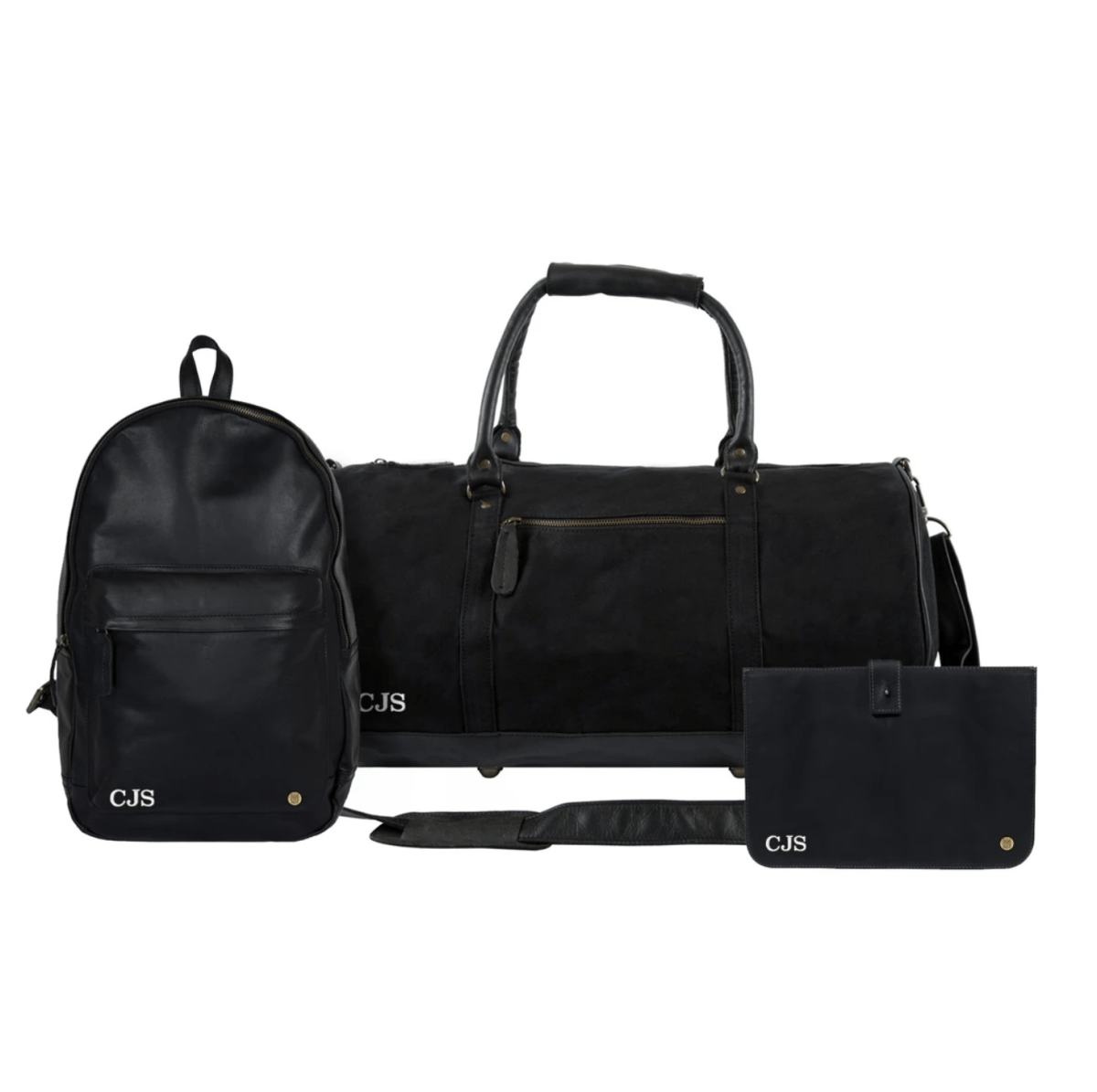 Unique Personalized Ultimate Leather Duffel Set Customized Duffel Bags Gifts for Men by Groovy Guy