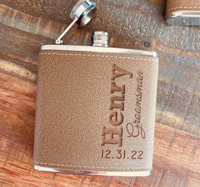 Personalized Leather Flask