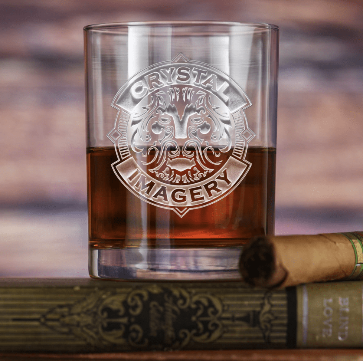 Unique Personalized Custom Logo Bourbon Whiskey Glass Customized Drinkware Gifts for Men by Groovy Guy