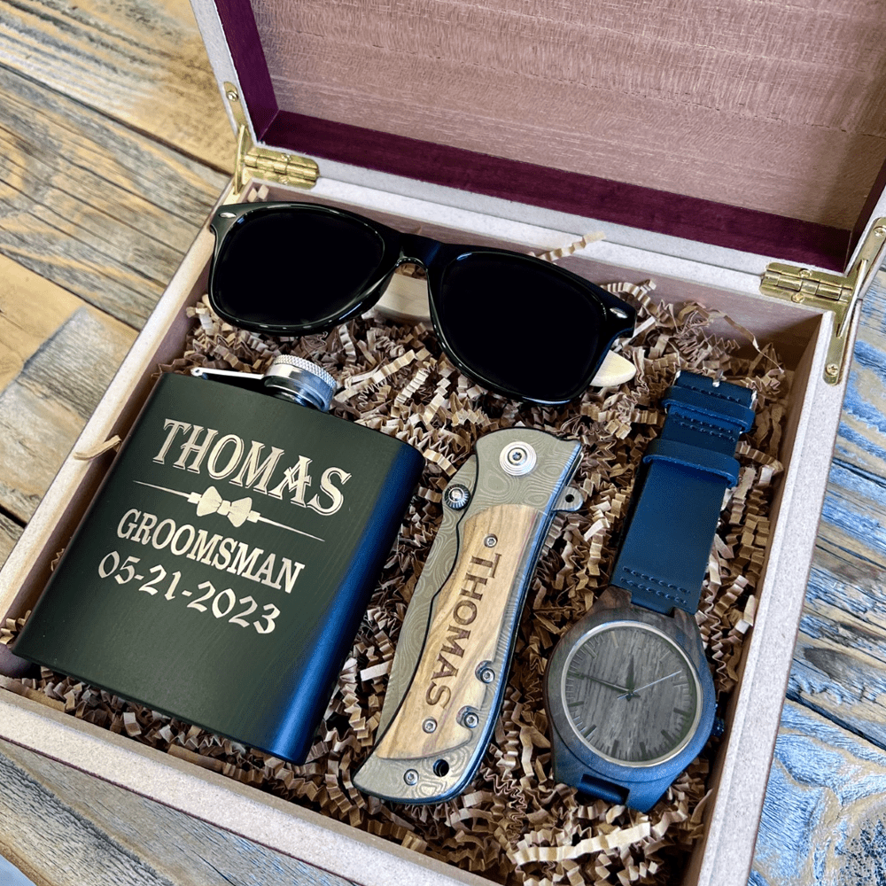 Unique Personalized Luxury Groomsmen Gift Box Customized Groomsmen Gifts Gifts for Men by Groovy Guy