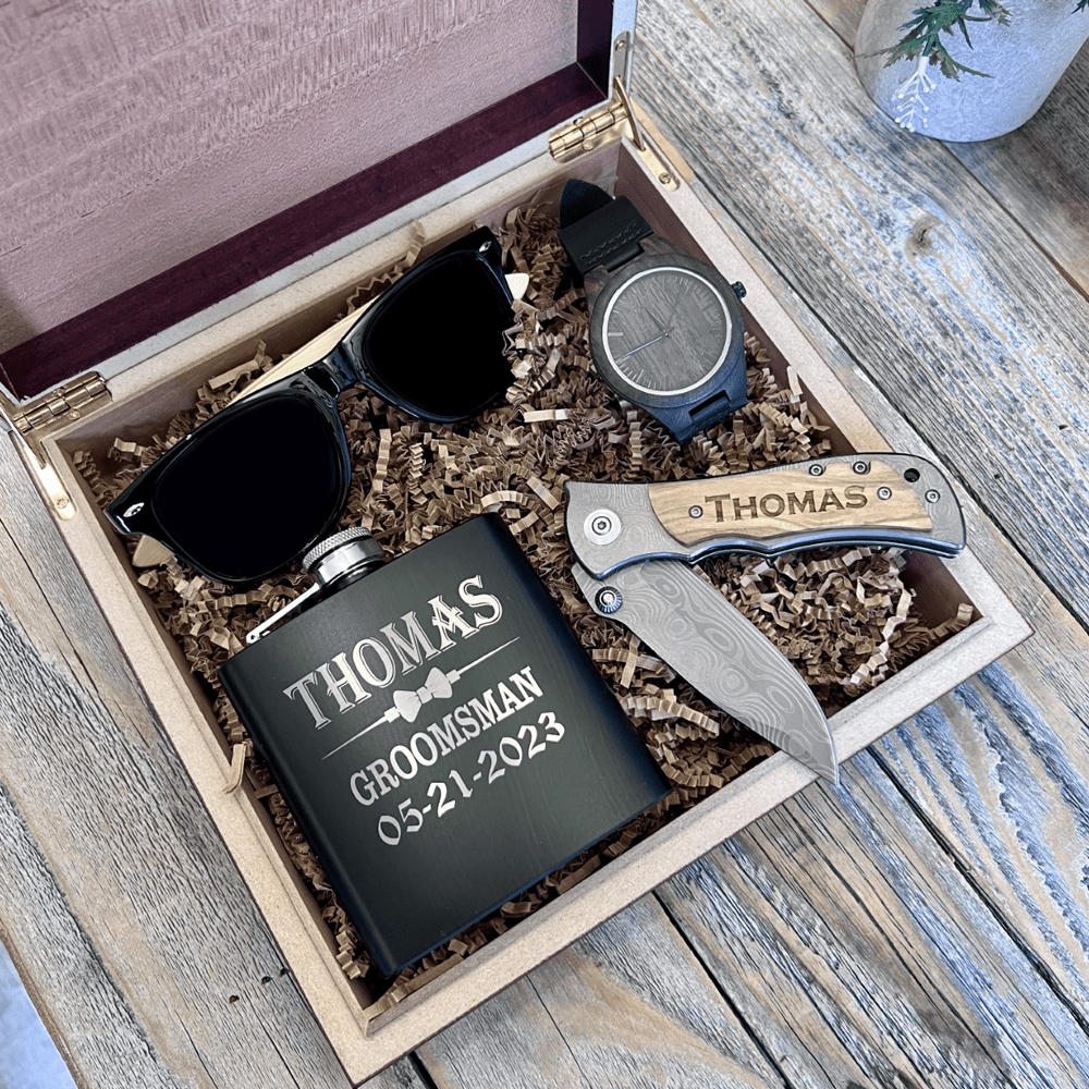 Unique Personalized Luxury Groomsmen Gift Box Customized Groomsmen Gifts Gifts for Men by Groovy Guy