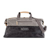 Black And Grey Embroidered Duffel Bag