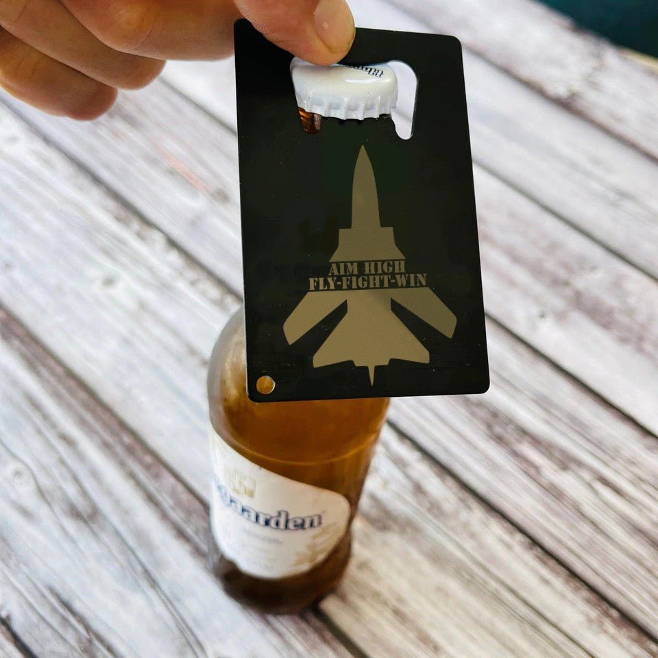 Unique Personalized Military Man Card Customized Bottle Openers Gifts for Men by Groovy Guy