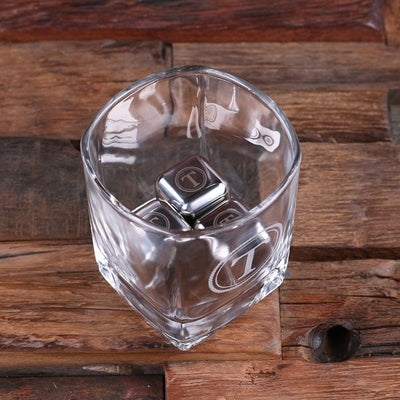 Engraved Glass Whiskey Decanter Set
