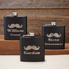 6 Oz Flask Engraved With Name And Mustache