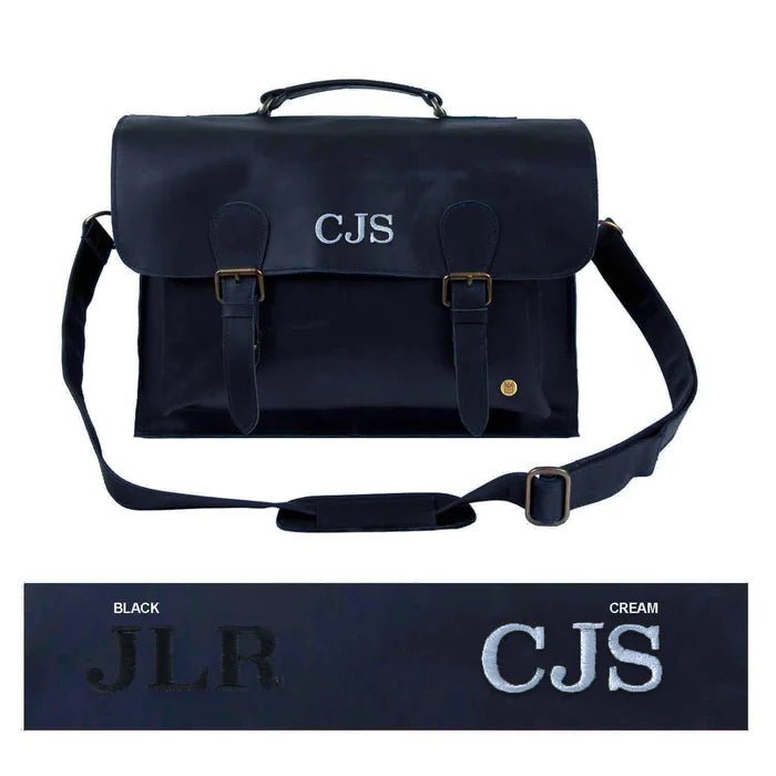 Navy leather satchel online