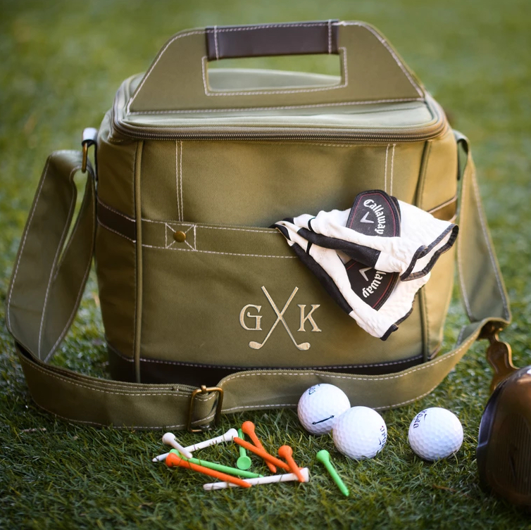 Personalised golf gift box socks, balls, hip flask, custom print birthday  golfer