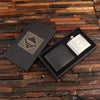 Personalized Black Box, Wallet and Stainless Steel Flask