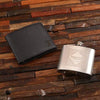 Personalized Wallet and Stainless Steel Flask