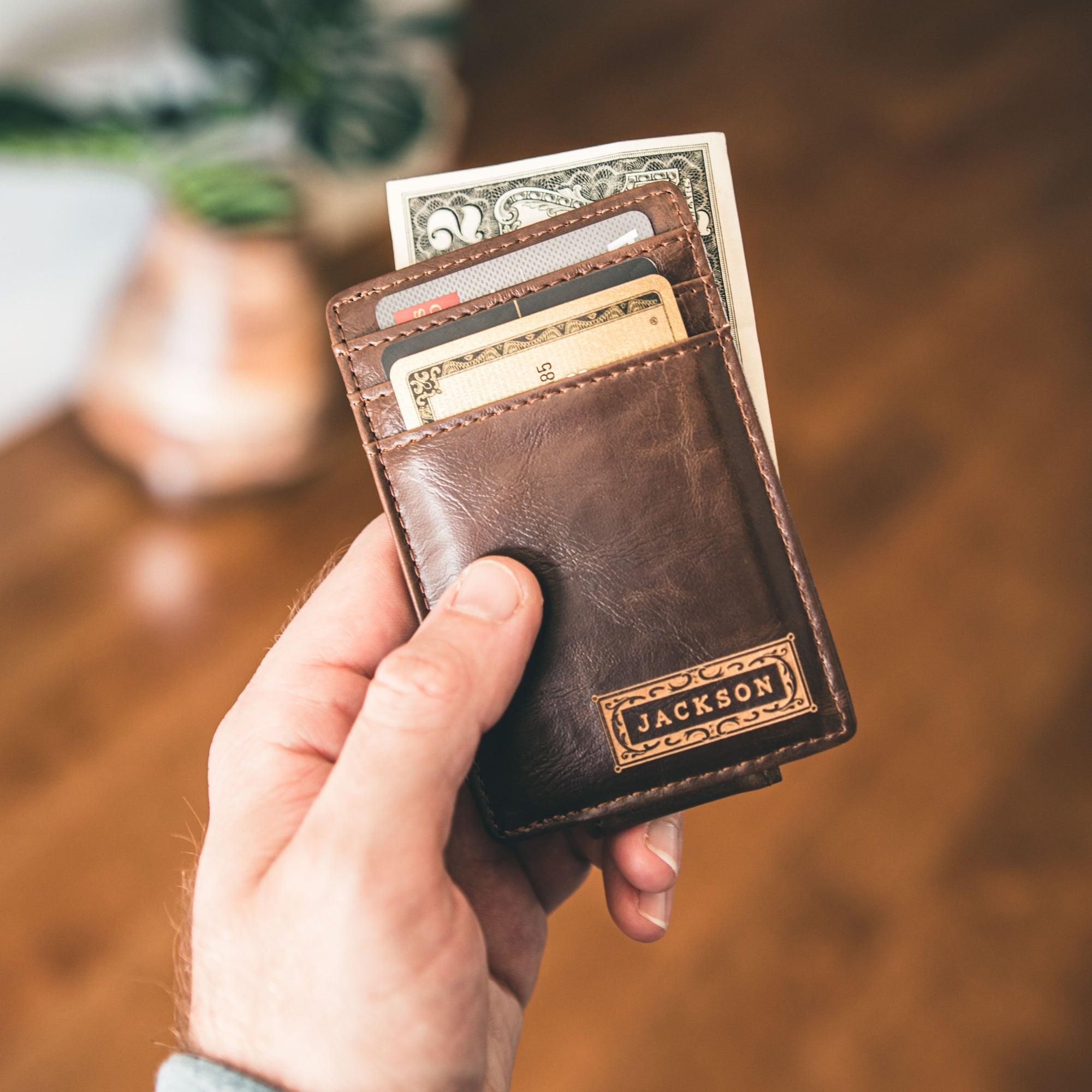 Braided Leather Mens Small Wallets Bifold Slim Front Pocket Wallet for –  iwalletsmen
