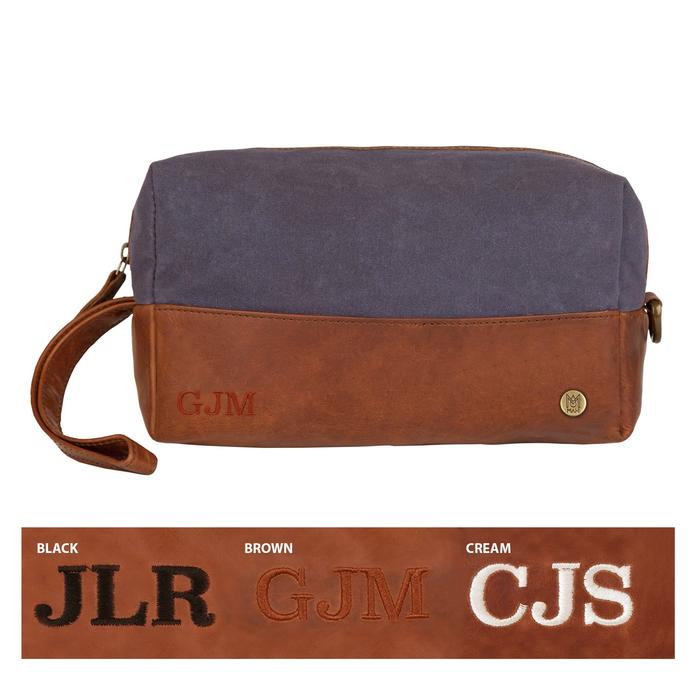 Unique Personalized The Classic Canvas Wash Bag Customized Dopp Kit Gifts for Men by Groovy Guy