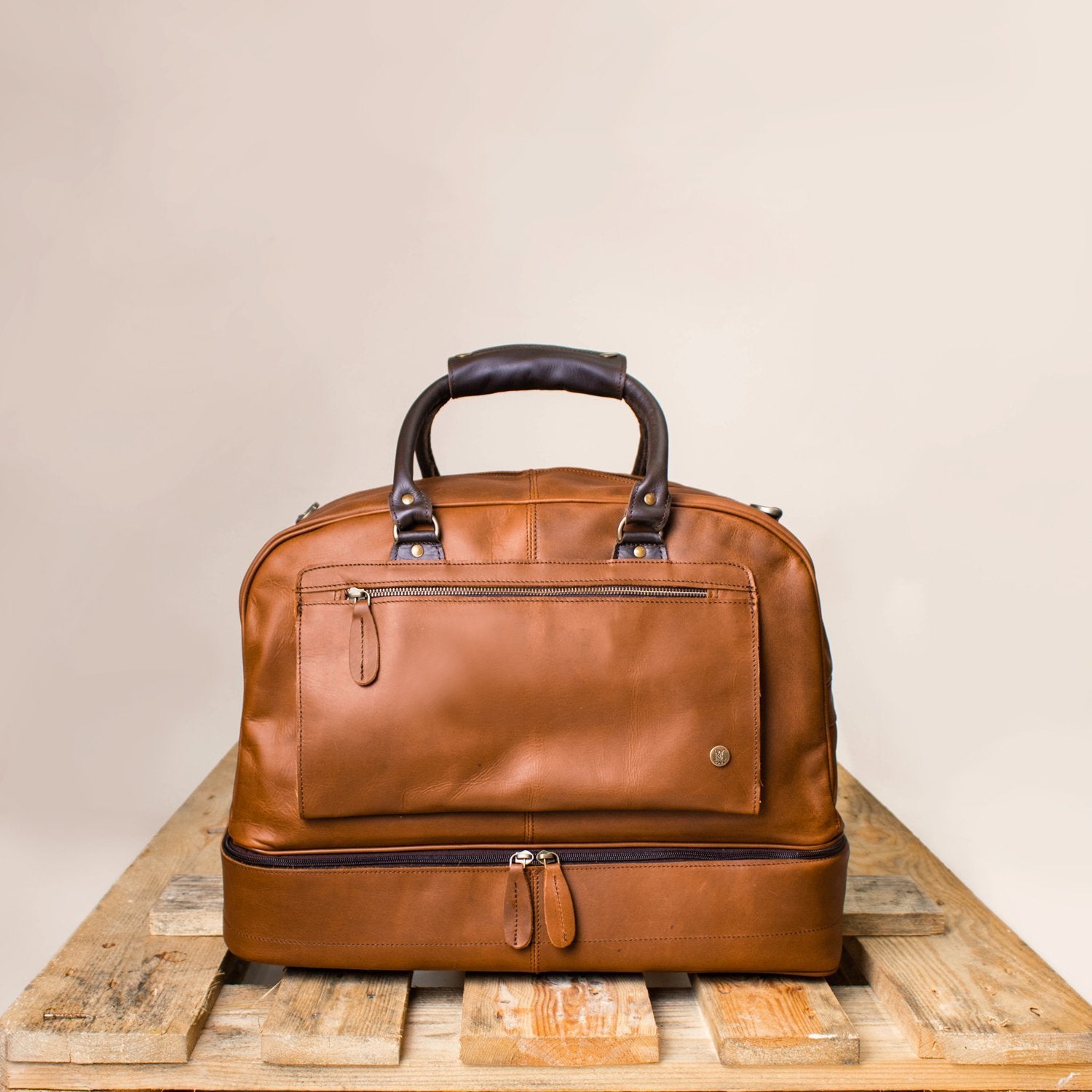 Full Grain Leather Duffle Bag/monogrammed Leather Weekender 